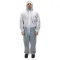 Condor Hooded Disposable Coveralls with Elastic Cuff, Polypropylene Material, White, 3XL