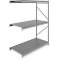 Tennsco 3 Shelf, Add-On Bulk Storage Rack; 2750 lb. Shelf Weight Capacity, 36" D x 96" H x 72" W, Ribbed Steel Decking