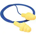 Flanged Ear Plugs, 25dB Noise Reduction Rating NRR, Corded, Universal, Yellow, PK 200