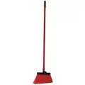 Tough Guy Angle Broom: 12 in Sweep Face, Medium, Synthetic, Red Bristle, 7 in Bristle Lg, Fiberglass