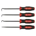 Pick and Hook Set: Steel, 4 Pieces, 13 3/4 in Overall Lg (In.)