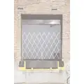 Folding Gate, Simple, 8 to 10 ft Opening Width, 15" Folded Width, Steel, Gray