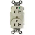 Hubbell Wiring Device-Kellems 20A Heavy Use Hospital Grade Receptacle, Ivory; Tamper Resistant: No