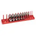 Hansen Socket Tray: Red, 4 in Overall Wd, 3 5/8 in Overall Ht, 1/2 in For Socket Size/Type, Plastic