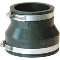 Flexible Coupling: PVC, 3 in_4 in For Nominal Pipe Size, 4 in Overall Lg, 2 Clamps Included, 4.3 psi