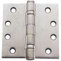 4" x 4" Butt Hinge with Dull Chrome Finish, Full Mortise Mounting, Square Corners