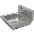 Hand Sink: Advance Tabco, 1 gpm Flow Rate, Splash, 16 in x 14 in Bowl Size, 8 in Bowl Dp, 18 ga