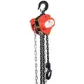 Manual Chain Hoist, 2000 lb. Load Capacity, 20 ft. Hoist Lift, 1-7/64" Hook Opening