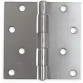 4" x 4" Butt Hinge with Zinc Finish, Full Mortise Mounting, Square Corners