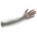 HPPE Sleeve with Thumbhole, 18"L, Hemmed Cuff, White, Sleeve Size: Universal