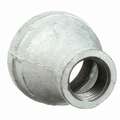 Galvanized Malleable Iron Reducer Coupling, 1-1/2" x 1-1/4" Pipe Size, FNPT Connection Type