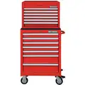 Westward Light Duty Tool Chest and Cabinet Combination with 13 Drawers; 18" D x 58" H x 26-3/4" W, Red