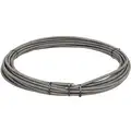 Ridgid Drain Cleaning Cable: 3/8 in Dia., 100 ft Lg., Inner Core, Coupling, 2 1/2 in Max. Pipe Dia.