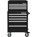 Westward Light Duty Tool Chest and Cabinet Combination with 9 Drawers; 18" D x 51-3/4" H x 26-3/4" W, Black