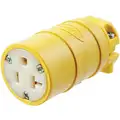 Hubbell Wiring Device-Kellems 20 Amp General Grade Standard Straight Blade Connector, 5-20R NEMA Configuration, Yellow