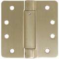Spring Hinge With Holes, Satin Brass Finish, Square Corners, 4" x 2