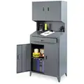 Shop Desk: Cabinet/Hutch Desk, 31 1/2 in x 21 in x 72 1/2 in, 1 Drawers, 1 Shelves