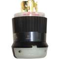 Hubbell Wiring Device-Kellems 30A Industrial Grade Non-Shrouded Locking Plug, Black/White; NEMA Configuration: L19-30P