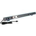 Benchpro Outlet Strip: 8 Outlets, 9 ft Cord Lg, 15 A Max. Amps, Steel, Gray, NEMA 5-15P, NEMA 5-15R