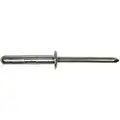 Multi-Range, Low Profile Head Rivet 3/16" Diameter, Aluminum Body/Steel Mandrel, Grip Range 0.1875-0.437", 250 PK