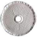 Dayton Buffing Wheel: Spiral Sewn, Cotton, 6 in Dia, 1/4 in Thick, 20 Plies