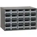 Steel Drawer Bin Cabinet, 17"W x 11"D x 11"H, 20 Drawers, Gray