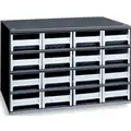 Steel Drawer Bin Cabinet, 17"W x 11"D x 11"H, 16 Drawers, Gray