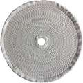 Dayton Buffing Wheel: Spiral Sewn, Cotton, 10 in Dia, 1/4 in Thick, 20 Plies