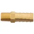 Brass Hose Barb with Straight Fitting Style, 1/2" Thread Size