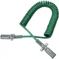Imperial 15 ft. Single Pole Liftgate Cord, Coiled, 4 AWG, Metal Plugs, Green