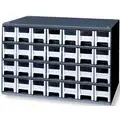 Steel Drawer Bin Cabinet, 17"W x 11"D x 11"H, 28 Drawers, Gray