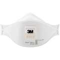 3M Disposable Respirator: Single, Non-Adj, Metal Nose Clip, Std, White, M Mask Size, Aura, N95, 10 PK