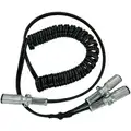 Imperial 15 ft. Dual Pole - Y Adapter Liftgate Cord, Coiled, 4 AWG, Metal Plugs, Black