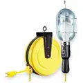 Lumapro 25 ft. Indoor General Purpose Extension Cord Reel with Hand Lamp, Yellow; Handle: Switch with Side O