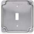 Raco Galvanized Zinc Electrical Box Cover, Box Type: Square, Number of Gangs: 1, 4" Width, 4" Length