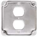 Raco Galvanized Zinc Electrical Box Cover, Box Type: Square, Number of Gangs: 1, 4" Width, 4" Length
