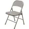 Folding Chair: Beige Seat, Steel Seat, Steel Frame, Beige Seat, Steel Back