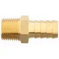 Brass Hose Barb with Straight Fitting Style, 1/2" Thread Size