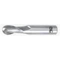 Ball End Mill, 9/16" Milling Diameter, Number of Flutes: 2, 1-1/8" Length of Cut, TiAlN, 402BN