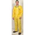 Lakeland Collared Chemical Resistant Coveralls: ChemMax 1, Serged Seam, Yellow, XL