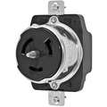 Hubbell Wiring Device-Kellems Black Locking Receptacle, 50 Amps, 250VAC Voltage, NEMA Configuration: Non-NEMA