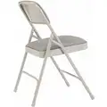 National Public Seating Gray Steel Folding Chair with Gray Seat Color, 4PK