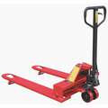 Low Profile General Purpose Manual Pallet Jack, 4400 lb. Load Capacity, Fork Size: 7"W x 48"L, Red