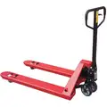 Standard Quiet Manual Pallet Jack, 4400 lb. Load Capacity, Fork Size: 6-5/16"W x 48"L, Red