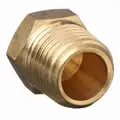 Hex Head Plug: Brass, 3/8 in Fitting Pipe Size, Male NPT, 10 PK
