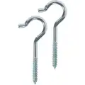 Screw-In Hook: 1 Hooks, Steel, Zinc, 4 in Hook Ht, 1 5/8 in Hook Base Wd, 20 PK