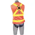 Dbi-Sala Full Body Harness: Gen Industry, Vest Harness, Back, Steel, No Padding, 420 lb Wt Capacity, Friction