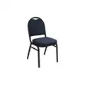 Black Steel Stacking Chair with Blue Seat Color, 1EA