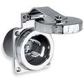 Hubbell Wiring Device-Kellems Gray Flanged Locking Inlet, 50 Amps, 125/250 VAC Voltage, NEMA Configuration: Non-NEMA