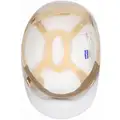 North Safety Bump Cap: Front Brim Head Protection, White, Pinlock, 6-1/2 to 8 Fits Hat Size, Polyethylene